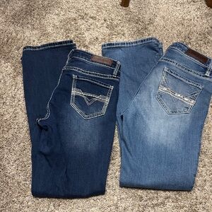 2 pairs Rock and Roll Denim Riding Jeans 26 x 32